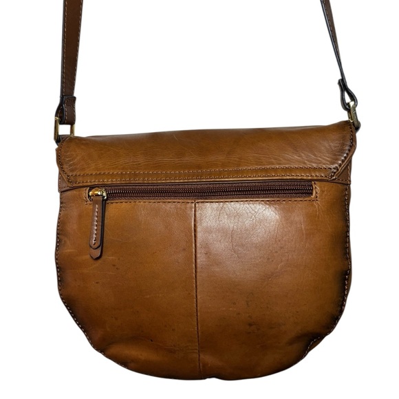 Tignanello Saddle Brown Leather Crossbody Bag - Picture 3 of 11